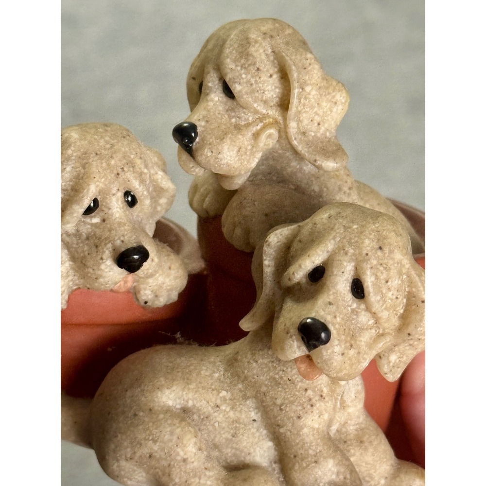Quarry Critters Pit Stop Puppies in Pots Figurine Second Nature Design 2001